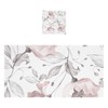 ALAZA Pink Rose Flower Gray Leaves Bath Towel Sets for