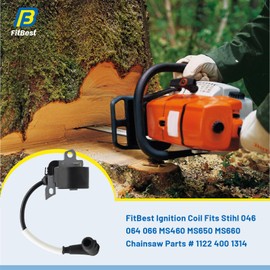 FitBest Ignition Coil for Stihl 046, 064, 066, MS460, MS650, MS660 Chainsaws – OEM Replacement #1122 400 1314 – Ideal for Chainsaw Repairs, Logging, and DIY Maintenance