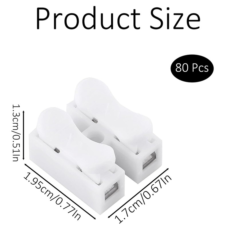 80 Pcs CH2 Electrical Connectors Block,Push Fit Electric Wire Connectors