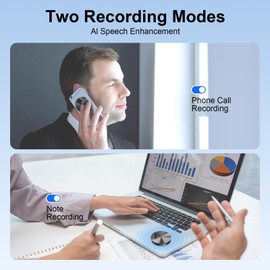 AI Digital Voice Recorder 64GB - Magnetic Mini Recording Device with ChatGPT 4o, App Control, Real-time Transcription, Translation & Summary, with Noise Reduction - Listening Device for Meetings