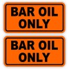 Unbranded 2-pack 2"x4" BAR OIL ONLY Vinyl Stickers | Chainsaw