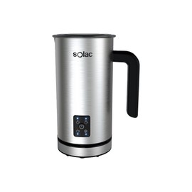 Solac Pro Foam Stainless-Steel Milk Frother & Hot Chocolate Mixer, Metal & Black, SPF500, 17 oz