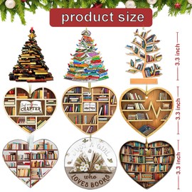 Book Lovers Ornaments 2024, Christmas Tree Book Ornaments, Bookworm Ornaments，Gifts for Teachers, Nerdy Friends, Book Lovers, Book Club Memorial Gifts, Christmas Ideas Ornaments