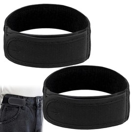Guegine 2PCS No Buckle Belts for Men,Buckless Belt for Men,Stretch Side Belts for Men,Lazy Adjustable Belts,Invisible,Fits Snugly,for Traveling,School,Walking and Working,Unisex(Black,33cm)