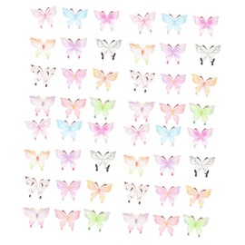 BIUDECO 60pcs Butterfly Nail Art Stickers Resin Nail Decorations for Manicures Safe and