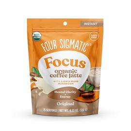 Four Sigmatic Original Focus Mushroom Coffee Latte | Plant-Based Organic Instant Latte with Lion’s Mane Mushroom for Focus and Mental Clarity | Made With Just 5 Organic Ingredients | 4.23 oz Bag