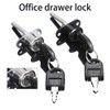 2 Pieces Security Drawer Locks, 19mm Zinc Alloy Filing Cabinets