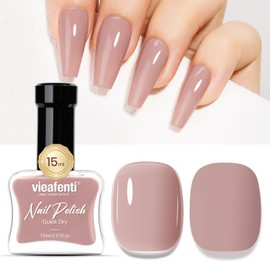 vieafenti Nail Polish Nude 15ml, Fast Dry Nail Polish Long-Lasting Regular Air Dry Oil-Base Nail Polish Natural Vegan Manicure DIY Salon at Home