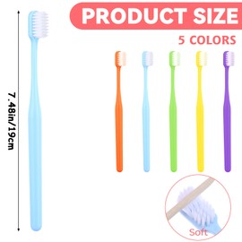 COMNICO 5 Pack Classic Manual Toothbrush Soft Bristles Clean Tooth Brush with Ergonomic Plastic Handle for Adults and Kids, Colorful