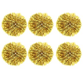 6 Pieces Cheerleading Pom Poms Party Dance Accessories Sports Pompoms Cheerleader Cheerleader Cheer (Golden), gold