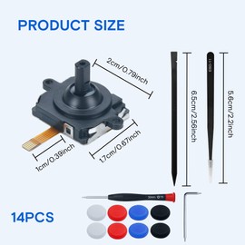 14 PCS Joystick Replacement Kits for Meta Quest 2 Controller and Oculus Quest 2 Controller Left and Right Analog Thumb Stick Repair Kit with Joystick Caps Fits Oculus Quest Controller Accessories