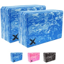 Xn8 Sports Yoga Block Set, Non-Slip Brick for Pilates Flexibility Body Balance, Easy Grip Surface for Stability, Strength Training and Deepen Poses Exercise, Blue, Set of 2