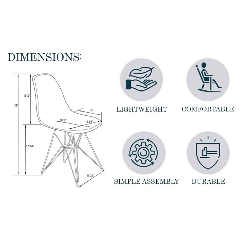 LeisureMod Cresco Acrylic Dining, Modern Chrome Eiffel Base and Curved