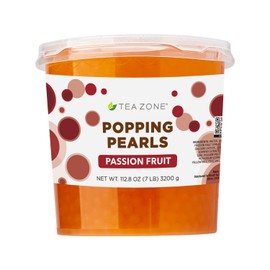 Tea Zone [7 Pounds] Passion Fruit Popping Pearls for Boba Tea Beverages, Sweets, Ice Cream Topping | B2055