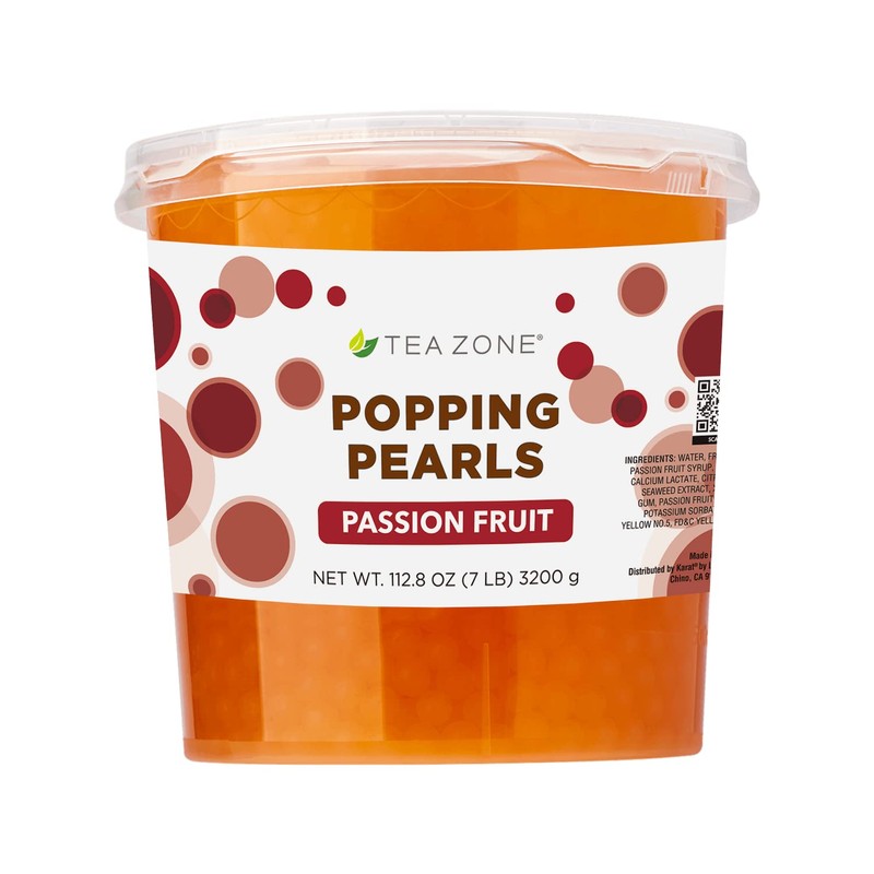 Tea Zone [7 Pounds] Passion Fruit Popping Pearls for Boba