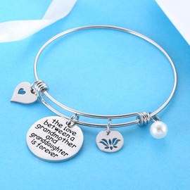 Grandma Gifts The Love Between A Grandmother And Grandson Granddaughter Is Forever Bracelet (grandmother and granddaughter)