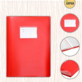 A4 104 Pockets 208 Views Office Home School Flexi Cover Coloured Display Book Presentation Document Organiser Folder Storage Case Wallets by Arpan (Red - Pack of 2)