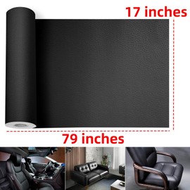 SHIAEMO Leather Repair kit for Furniture,17 x 79 inches Self Adhesive Tape,Vinyl Repair kit Stickers,Leather Repair kit car Interior,Leather Patches,Leather seat Repair kit for Cars,Sofa,Couch(Black)