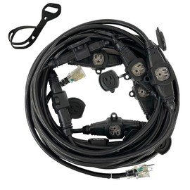 Kutatek 45Ft 12/3 Multi-Outlet Heavy Duty Extension Cord, 9 Outlets Evenly Spaced Every 5Ft,Indoor/Outdoor Christmas Lighting, Holiday Decorations, Uplighting, Stage Backlines,UL Listed