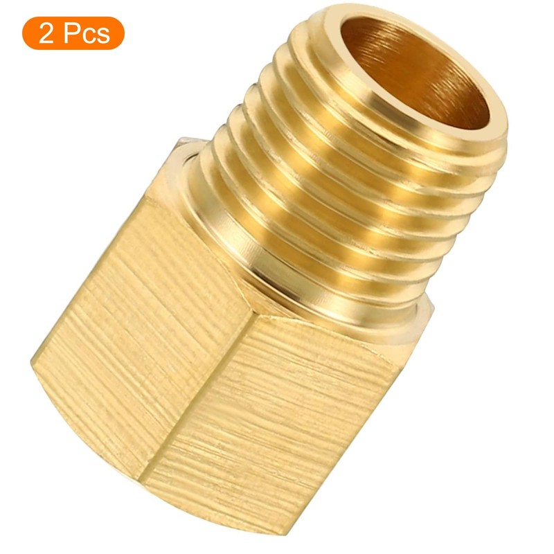 TA-VIGOR 2Pcs Reducer Adapter, 1/4 NPT x 1/4 NPT Brass