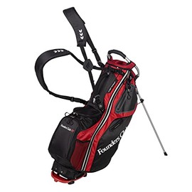 Founders Club Rugged Aluminum Golf Stand Bag for Walking The Golf Course Light Weight 6 Way Full Length Divider with Dual Padded Carry Strap (Red Black)