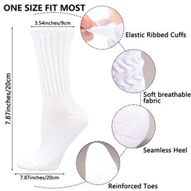 3 Pairs Slouchy Socks for Women,Stretchy Slouch Socks Women,Cotton Knit Scrunch Socks, Warm Winter Boot Socks Stacked Socks (Cotton Blend, B)