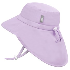 JAN & JUL Beach Adventure Sun-Hat for Kids Girls with Large Brim (XL: 5-12 Years, Lavender)