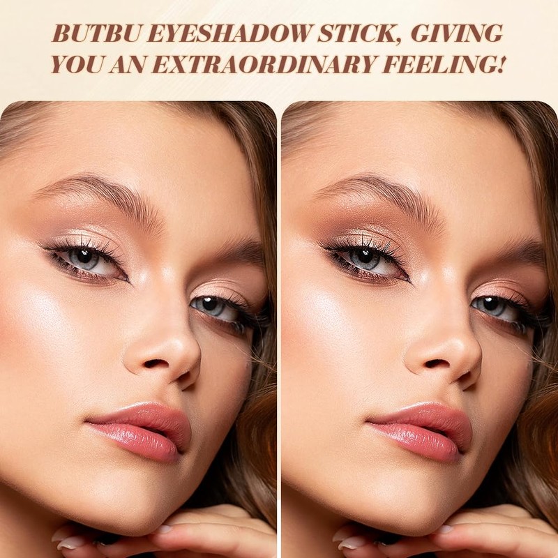 BUTBU Eyeshadow Stick, Shimmer Eye Shadow Stick, Cream Eyeshadow, Blendable