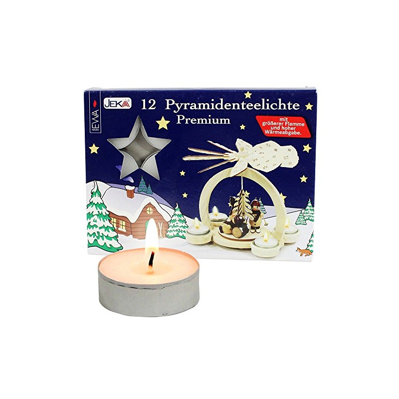 JEKA - Ebersbacher Kerzen Set of 12 Pyramid Tea Lights
