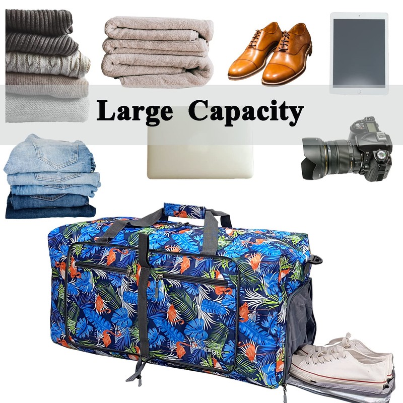 Woogwin Travel Duffel Bag Large Foldable Waterproof Overnight Bag for