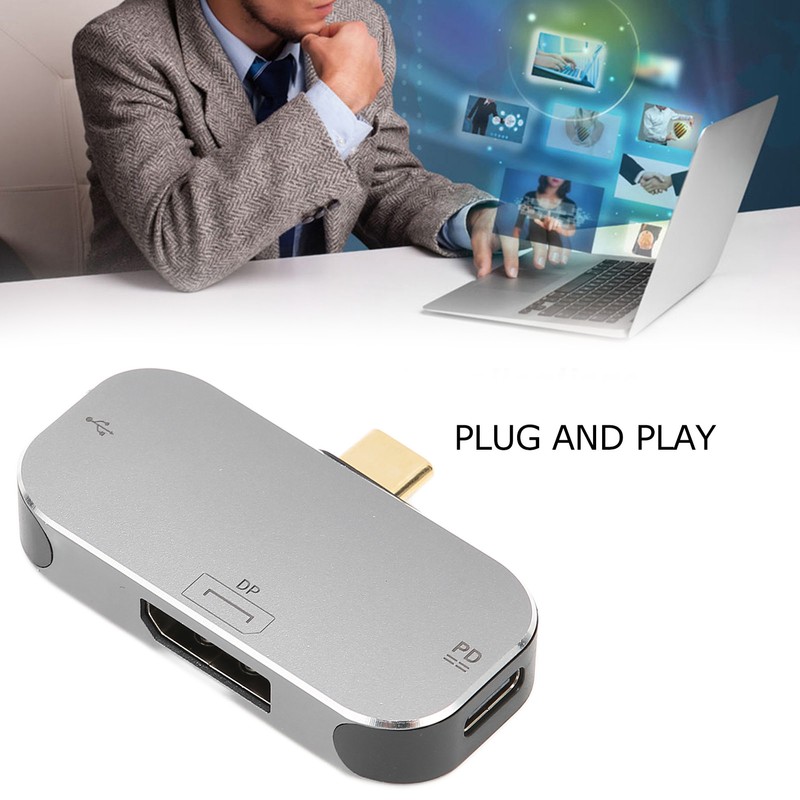 USB C to DP Converter Multifunctional Plug and Play Portable