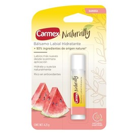 Carmex, Bálsamo Labial Hidratante Naturally sabor Sandía, con ingredientes Naturales, Hidrata y Suaviza Naturalmente, Rico en Antioxidantes, 4.25 gr