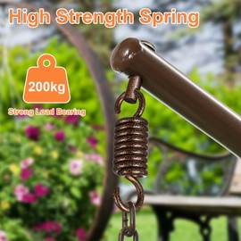 Yardwe Hammock Chair Hanging Kit Heavy Duty Hammock Spring Swing Hook Swing Seat Parts Hanging Chair Hook Accessories for Egg Basket Chairs Porch Swings (Coffee)