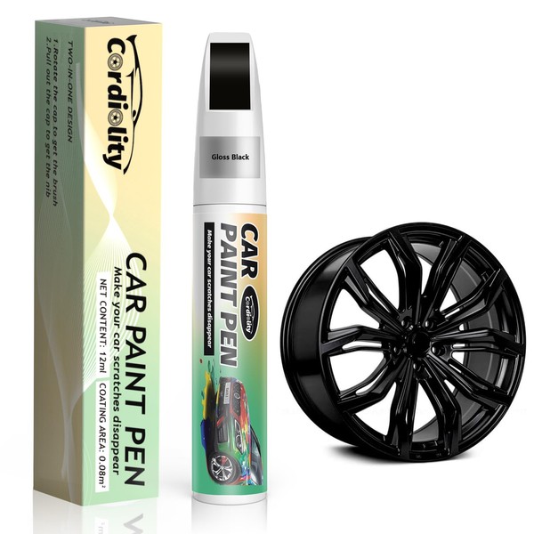 Cardiality Gloss Black Rim Touch Up Paint for Benz,Wheel Scratch