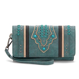 Montana West Whipstitch Wristlet Wallet for Women Buckle Collection Purse with Card Holder