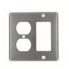 Leviton 2-Gang Decora/GFCI Combination Wallplate, Standard Size, Non-Magnetic Stainless Steel,