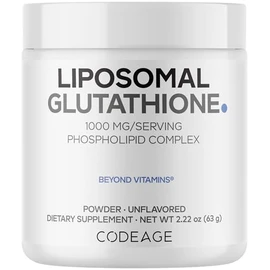 Codeage Polvo de Glutatión Liposomal - 1000 MG de L-glutatión Reducido Vegano por Porción, Administración - Suministro para 2 Meses - sin Sabor - Fosfolípido -, Codeage, NUTRITIONAL_SUPPLEMENT, sin Sa