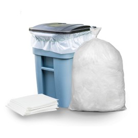 Plasticplace 65 gallon Trash Bags │ 1.5 Mil │ Clear Heavy Duty Garbage Can Liners │ 50” x 48” (50Count)