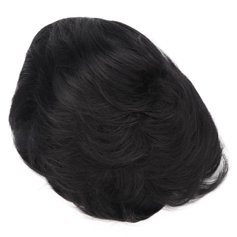 Men's Short Black Wig High Temperature Silk Layered Realistic Breathable