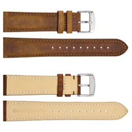 WOCCI Genuine Leather Watch Strap for Men and Women, Strap Width 18 mm, 19 mm, 20 mm, 22 mm, 23 mm, 24 mm, Leather