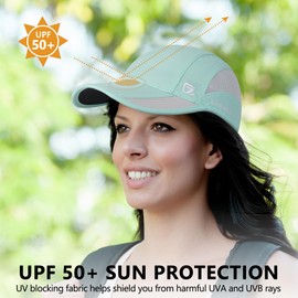 GADIEMKENSD Outdoor Running Hat Men Dry Fit Baseball Cap Women Cooling Workout Hat Breathable Mesh UPF50+ Sun Ball Cap Performance Dad Hats for Travel Gym Tennis Jogging Mint Green L