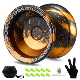 YOYOSTUDIO Yoyo Yoyo Professional Responsive X0312 para niños Principiantes, Doble propósito Fingerspin Yo yo para Adultos con Kit de rodamientos Yoyo Que no responde, 10 Cuerdas Yoyo, Estuche Yo-Yo