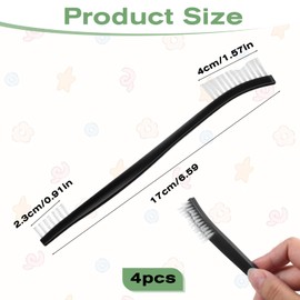 4 Pcs Small Cleaning Brushes, Nylon Bristles Small Detailing Crevice Brush, Mini Stiff Bristles Brushes for Detailed Cleaning of Jewelry, Cars, Kitchen, Spaces