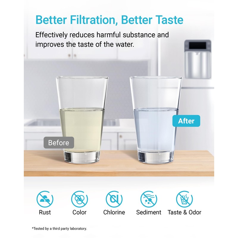 AQUACREST NSF Certified XWF Refrigerator Water Filter, Compatible with GE