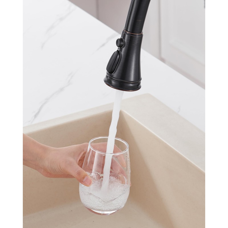 Kitchen Faucet Replacement Spray Head - with 15 Adapters, Pull