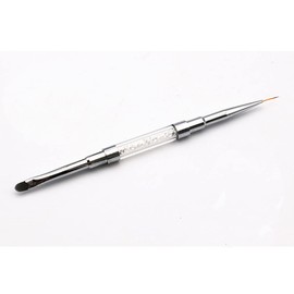 1 x Nail Art Dual End Brush, 2 in 1 Dual Head Nail Art Painting Drawing Brush Crystal Acrylic UV Gel Line Pen Manicure Nail Liner Brush for Nail Art DIY Manicure Tools 7 Sizes to Choose From