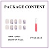 MERVF Square Press on Nails Short Fake Nails Press ons