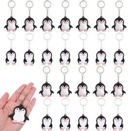 24 portachiavi a forma di pinguino, regalo per donne, regalo per fidanzate, pingvinne, per gli amanti dei pigne, portachiavi carino, per zaini, in PVC, con colla morbida