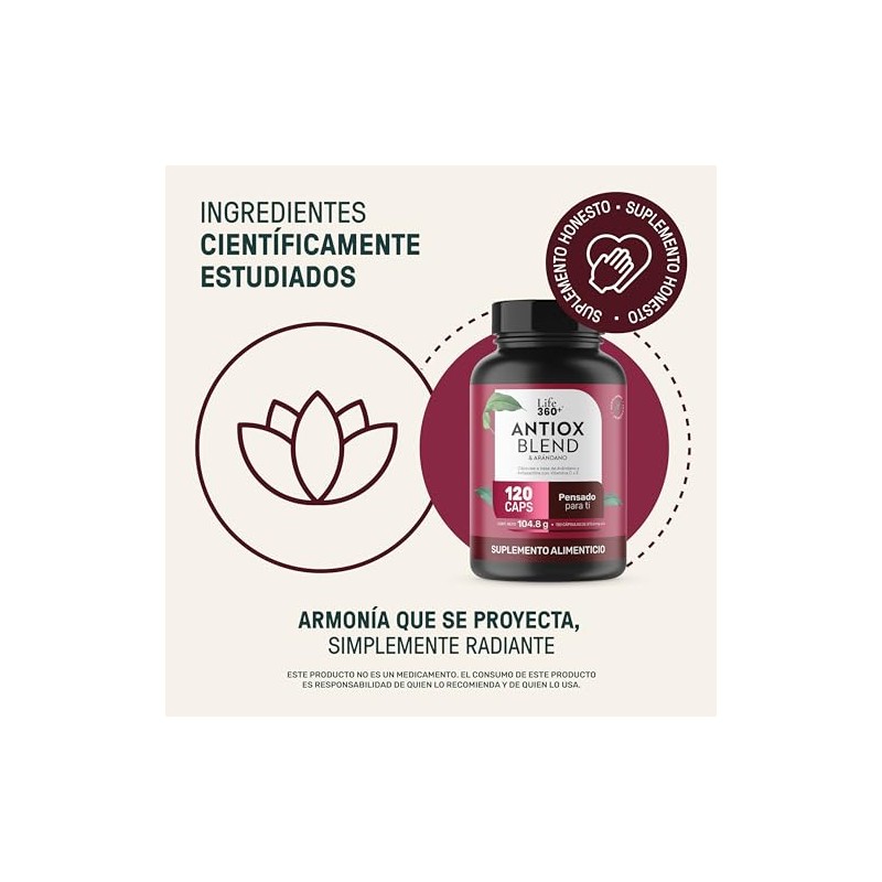Life 360 Antiox Blend Arándano 120 Cápsulas 873 6mg Por