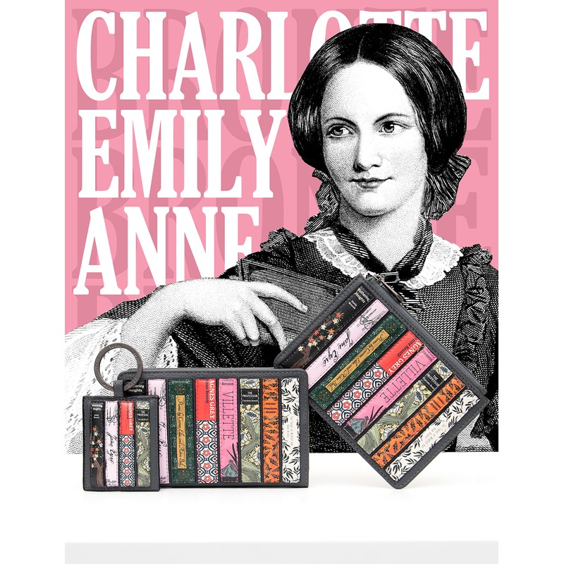 Brontë Bookworm Leather Glasses Case, Sunglasses Case, Flap Over, Grey